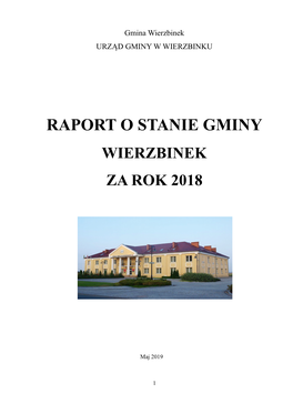 Raport O Stanie Gminy Wierzbinek Za Rok 2018