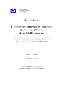 Master-Thesis Search for New Bottomonium(-Like)