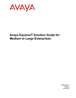 Avaya Equinox®‎ Solution Guide for Medium to Large Enterprises