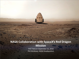 NASA Collaboration with Spacex's Red Dragon Mission