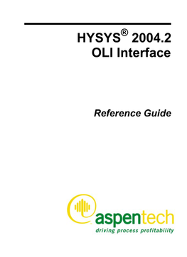 HYSYS OLI Interface