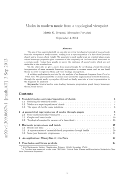 Modes in Modern Music from a Topological Viewpoint