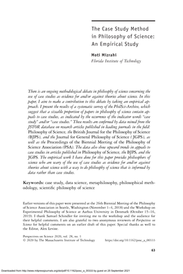 The Case Study Method in Philosophy of Science: an Empirical Study