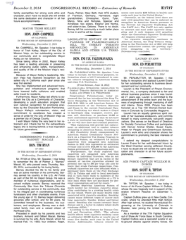 CONGRESSIONAL RECORD— Extensions of Remarks E1717 HON. JOHN CAMPBELL HON. TIM RYAN HON. ENI F.H. FALEOMAVAEGA HON. ED PERLMUTT