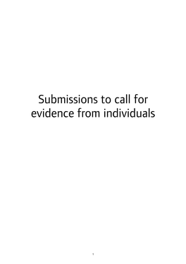 Submissions to Call for Evidence from Individuals