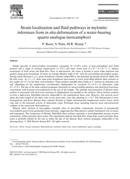 Strain Localization and Fluid Pathways in Mylonite