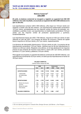 NOTAS DE ESTUDIOS DEL BCRP No