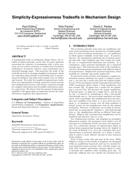 Simplicity-Expressiveness Tradeoffs in Mechanism Design