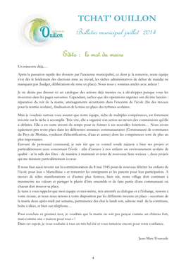 Bulletin Municipal Juillet 2014