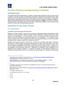 Pro Bono Practices and Opportunities in Pakistan