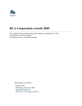 RCA Corporation Records 2069