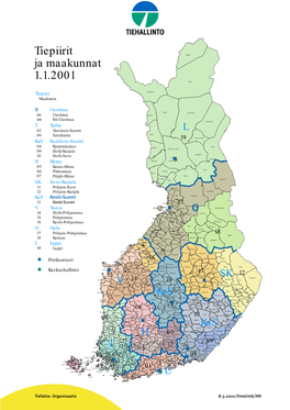 Tiepiirit Ja Maakunnat 1.1.2001