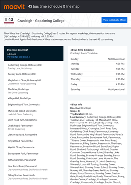 43 Bus Time Schedule & Line Route