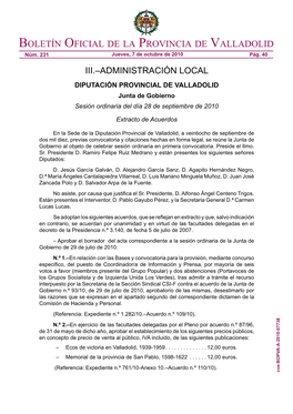 Boletín Oficial De La Provincia De Valladolid Núm