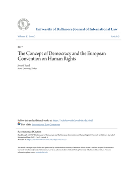 The Concept of Democracy and the European Convention on Human Rights