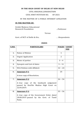 In the High Court of Delhi at New Delhi Civil Original Jurisdiction Civil Writ Petition No