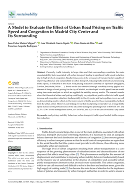 A Model to Evaluate the Effect of Urban Road Pricing on Traffic