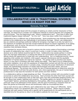 Collaborative Vs Traditional Divorce Article.Pub