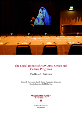 The Social Impact of NSW Arts, Screen and Culture Programs