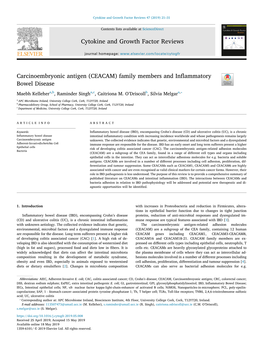 (CEACAM) Family Members and Inflammatory Bowel Disease