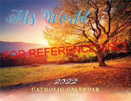 2022 His World Catholic Calendar