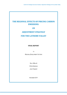 The Regional Effects of Pricing Carbon Emissions: an Adjustment Strategy for the Latrobe Valley