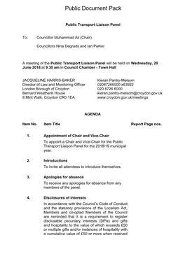 (Public Pack)Agenda Document for Public Transport Liaison Panel, 20