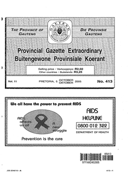 Gauteng Liquor Act (2/2003): Applications Lor Liquor Licences in Terms of Section 24: Divided Into the Following Regions: Gauteng