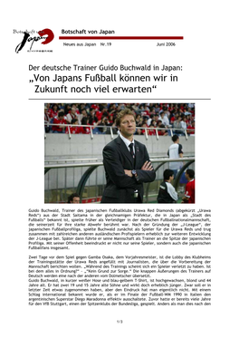 „Von Japans Fußball Können Wir in Zukunft Noch Viel Erwarten“