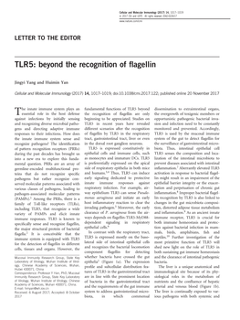 TLR5: Beyond the Recognition of ﬂagellin