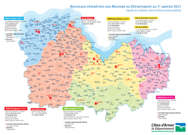 Nouveaux Périmètres Des Maisons Du Département Au 1Er Janvier 2017 (Après La Création Des 8 Intercommunalités)