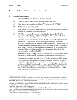 Assessment of Dronabinol and Its Stereo-Isomers1,2