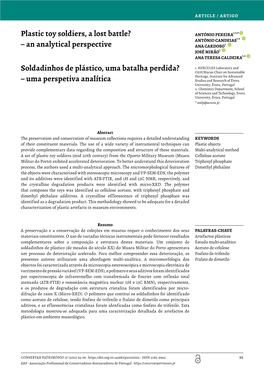 Plastic Toy Soldiers, a Lost Battle? – an Analytical Perspective Soldadinhos De Plástico, Uma Batalha Perdida?