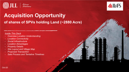 Acquisition Opportunity of Shares of Spvs Holding Land (~2880 Acre)