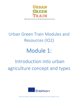 Module 1: Introduction Into Urban Agriculture Concept and Types