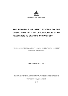 The Resilience of Asset Systems to the Operational Risk of Obsolescence: Using Fuzzy Logic to Quantify Risk Profiles