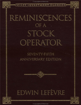 Jesse Livermore Reminiscences of a Stock Operator.Pdf