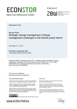 Change Management Challenges in the Danish Police Reform