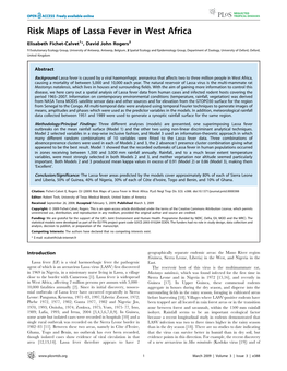 Risk Maps of Lassa Fever in West Africa