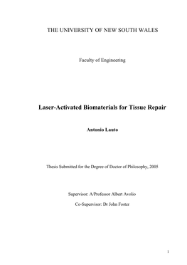 Laser-Activated Biomaterials for Tissue Repair