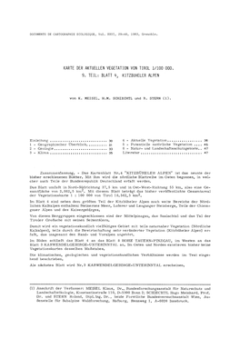 DOCUMENTS DE CARTOGRAPHIE ECOLOGIQUE, Vol. XXVI, 29-48, 1983, Grenoble. KARTE DER AKTUELLEN VEGETATION VON TIROL 1/100 000. 9. T