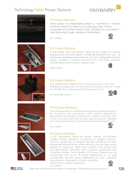 126 Technology Table Power Options