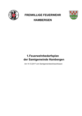 Feuerwehrbedarfsplan Der Samtgemeinde Hambergen