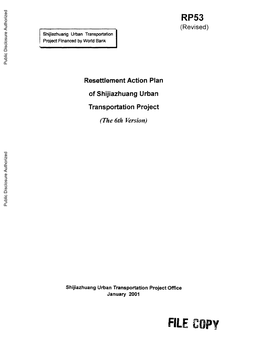 RP53 (Revised) Shijiazhuarg Urban Transportation Project Financed by World Bank Public Disclosure Authorized