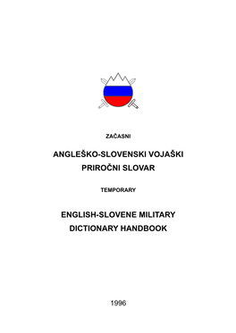 Začasni Angleško-Slovenski Priročni Slovar