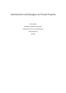 Libertarianism and Georgism on Private Property