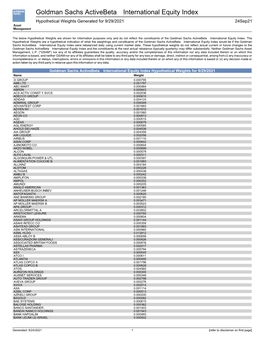 Goldman Sachs Activebeta International Equity Index