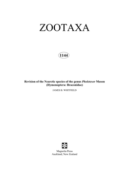 Zootaxa, Pholetesor Mason