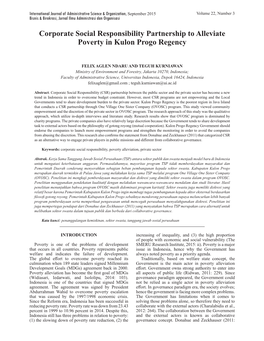 Corporate Social Responsibility Partnership to Alleviate Poverty in Kulon Progo Regency