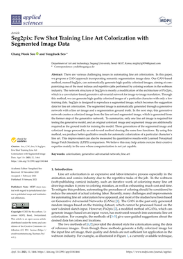 Seg2pix: Few Shot Training Line Art Colorization with Segmented Image Data